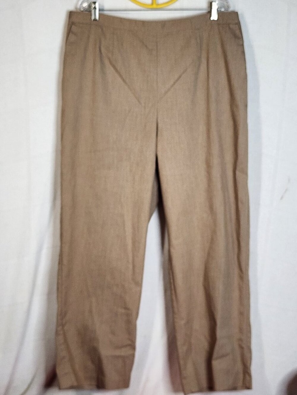 Alfred Dunner Traditional Fit Flat Front Tan Khaki Cotton Poly Span Pants Sz 20W